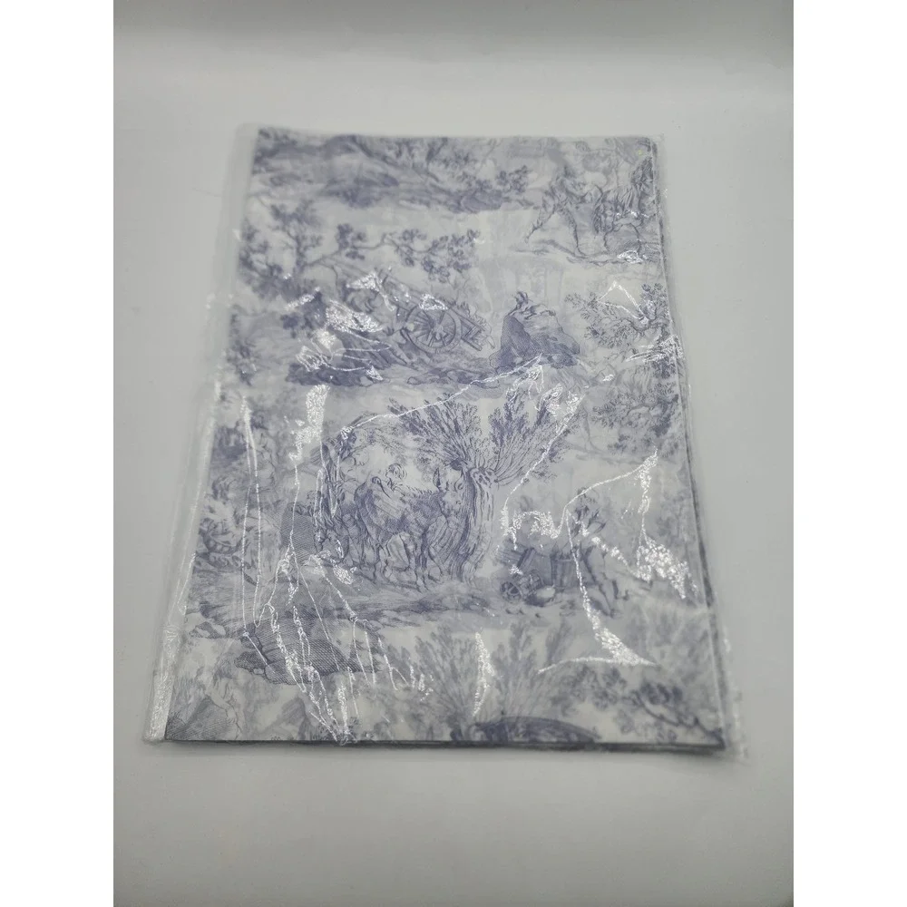 Blue Toile de Jouy Pattern Tissue Paper Sheets Gift Wrap OS